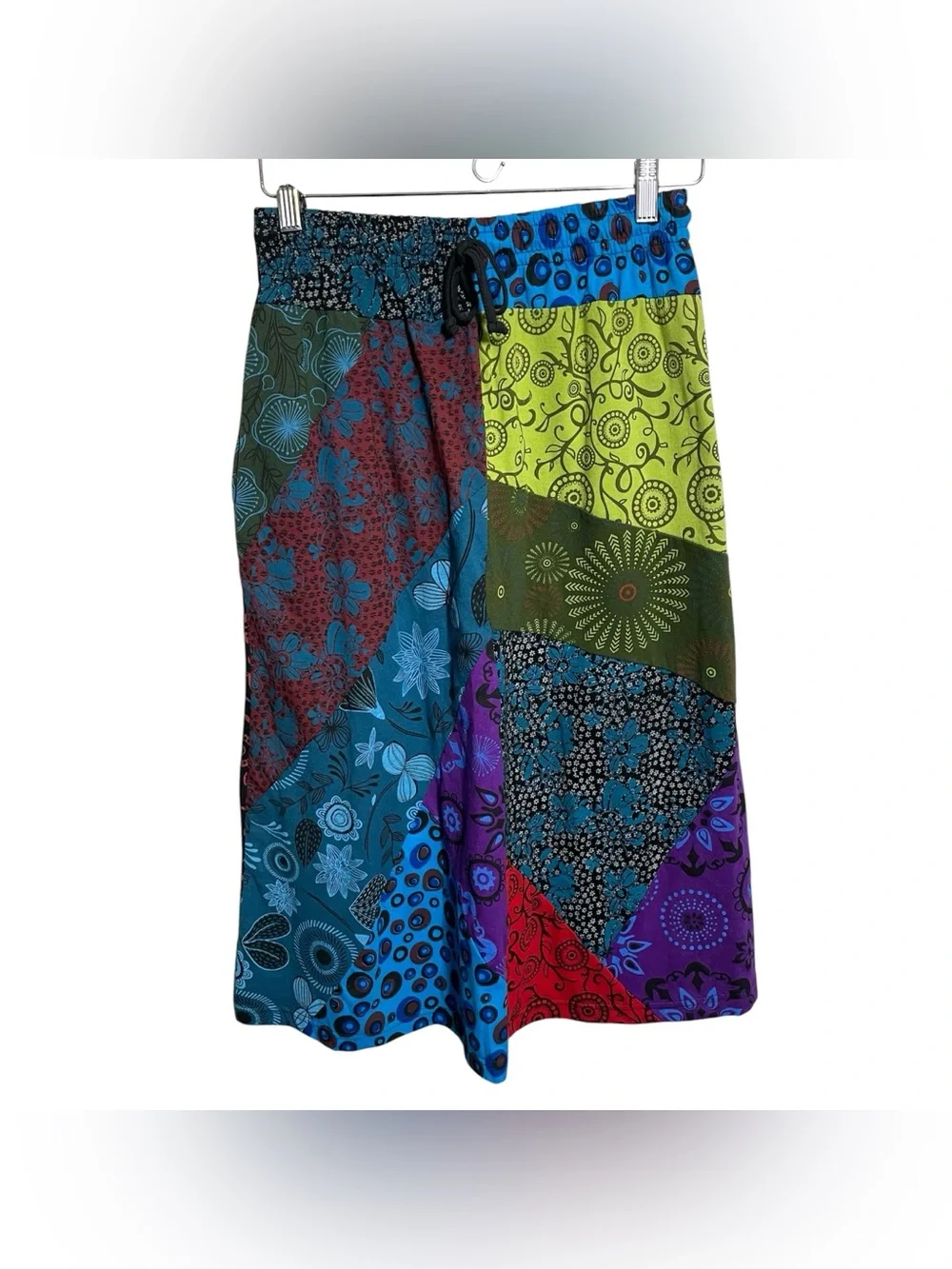 Lunie Va Patchwork style boho hippie midi skirt